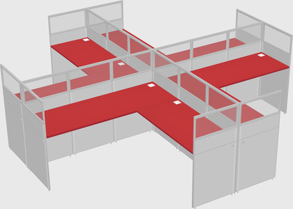 Shared l-shaped cubicles