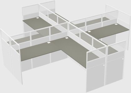 Shared l-shaped cubicles