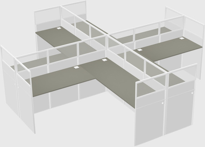 Shared l-shaped cubicles