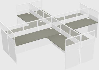 Shared l-shaped cubicles