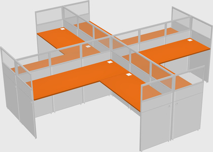 Shared l-shaped cubicles