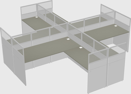 Shared l-shaped cubicles