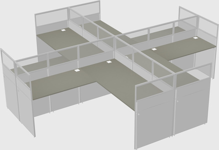 Shared l-shaped cubicles