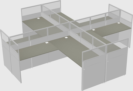 Shared l-shaped cubicles