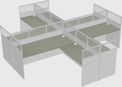 Shared l-shaped cubicles