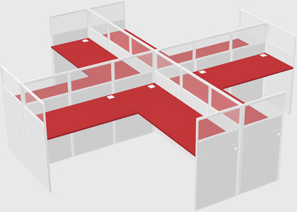 Shared l-shaped cubicles