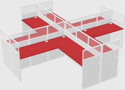 Shared l-shaped cubicles