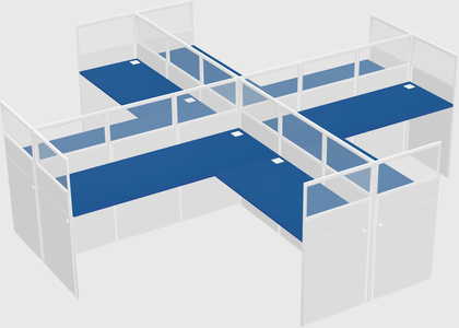 Shared l-shaped cubicles