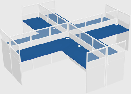 Shared l-shaped cubicles