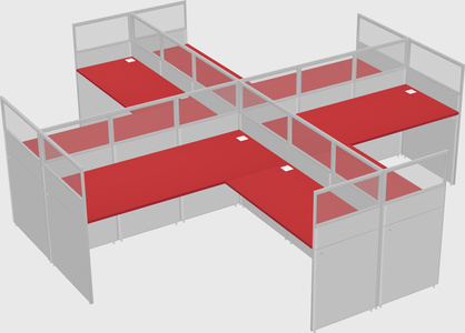 Shared l-shaped cubicles