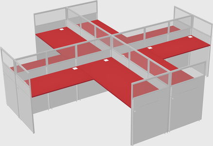 Shared l-shaped cubicles