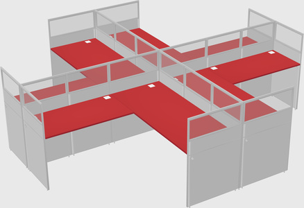 Shared l-shaped cubicles