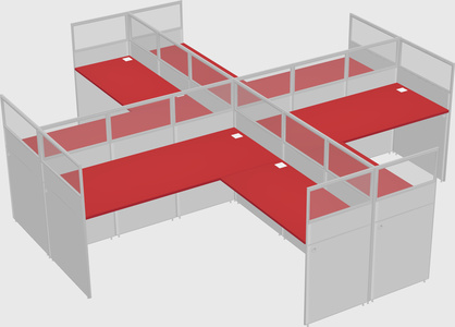 Shared l-shaped cubicles