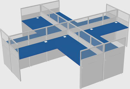 Shared l-shaped cubicles