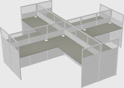 Shared l-shaped cubicles