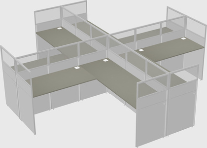 Shared l-shaped cubicles