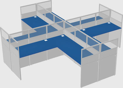 Shared l-shaped cubicles