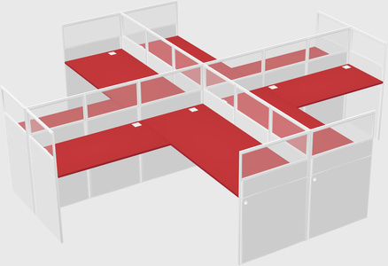 Shared l-shaped cubicles