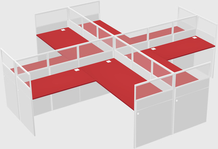Shared l-shaped cubicles