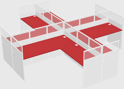 Shared l-shaped cubicles