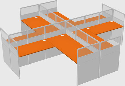 Shared l-shaped cubicles