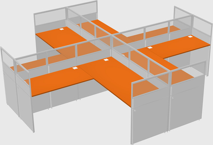 Shared l-shaped cubicles