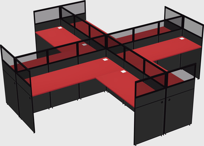 Shared l-shaped cubicles