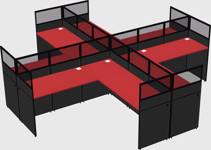 Shared l-shaped cubicles