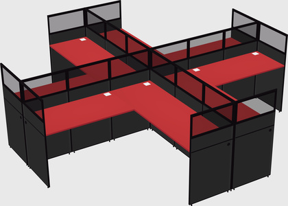 Shared l-shaped cubicles