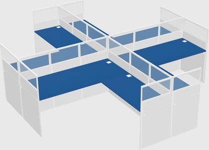 Shared l-shaped cubicles