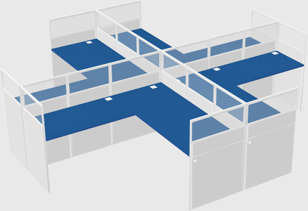 Shared l-shaped cubicles