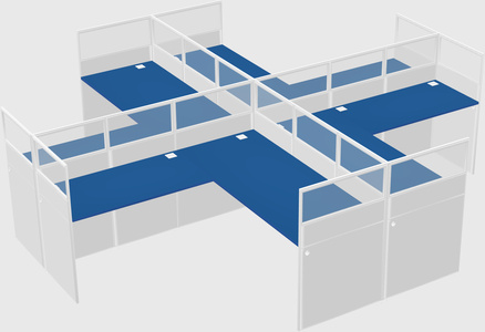 Shared l-shaped cubicles