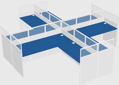 Shared l-shaped cubicles