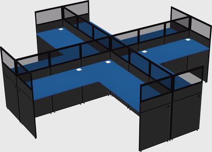 Shared l-shaped cubicles