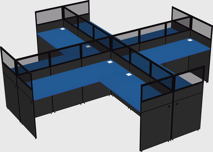Shared l-shaped cubicles
