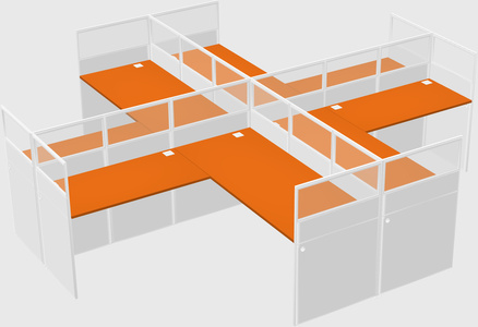 Shared l-shaped cubicles