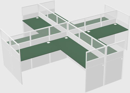 Shared l-shaped cubicles