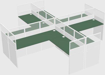 Shared l-shaped cubicles