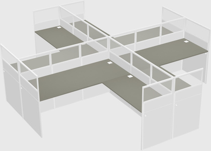 Shared l-shaped cubicles