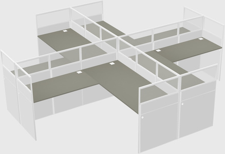 Shared l-shaped cubicles