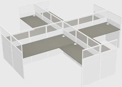 Shared l-shaped cubicles