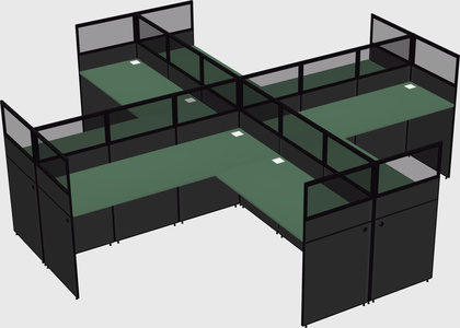 Shared l-shaped cubicles