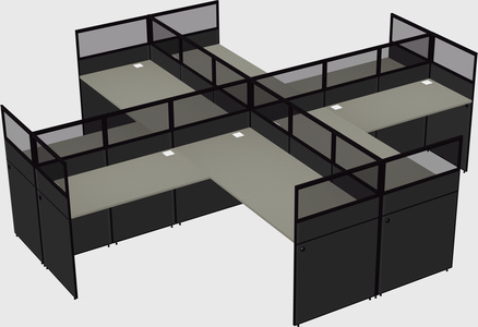 Shared l-shaped cubicles