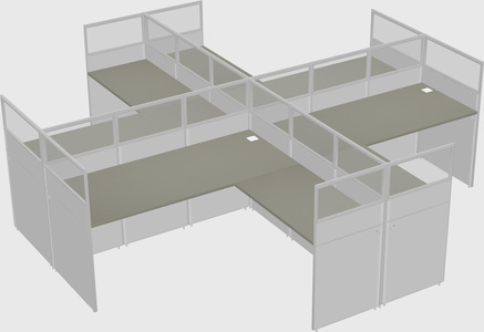 Shared l-shaped cubicles