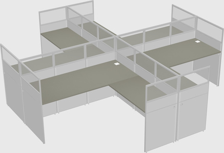 Shared l-shaped cubicles