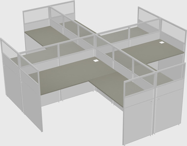 Shared l-shaped cubicles