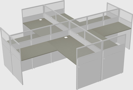 Shared l-shaped cubicles