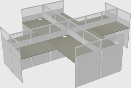 Shared l-shaped cubicles