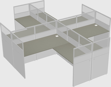 Shared l-shaped cubicles
