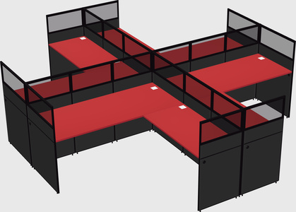 Shared l-shaped cubicles